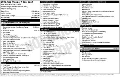 2026 Jeep Wrangler Sport