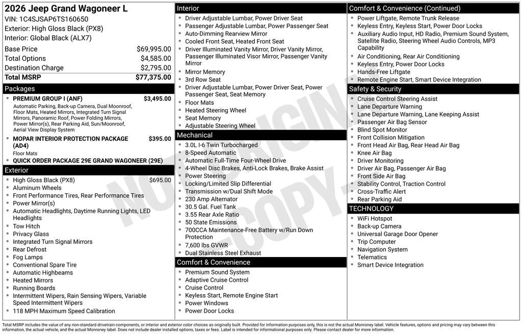 2026 Jeep Grand Wagoneer L Base