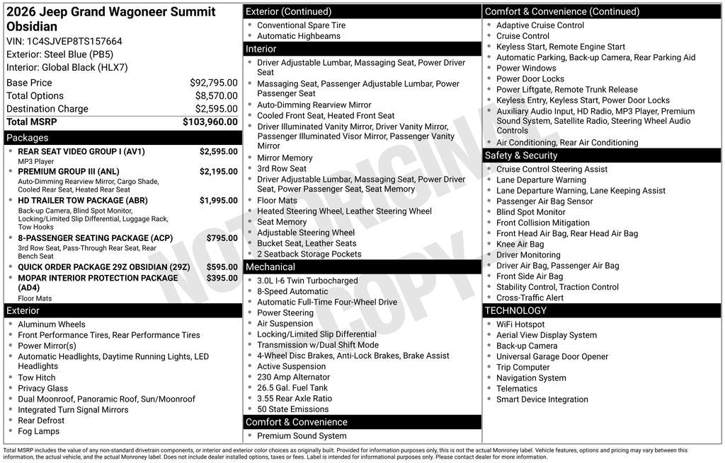 2026 Jeep Grand Wagoneer Summit