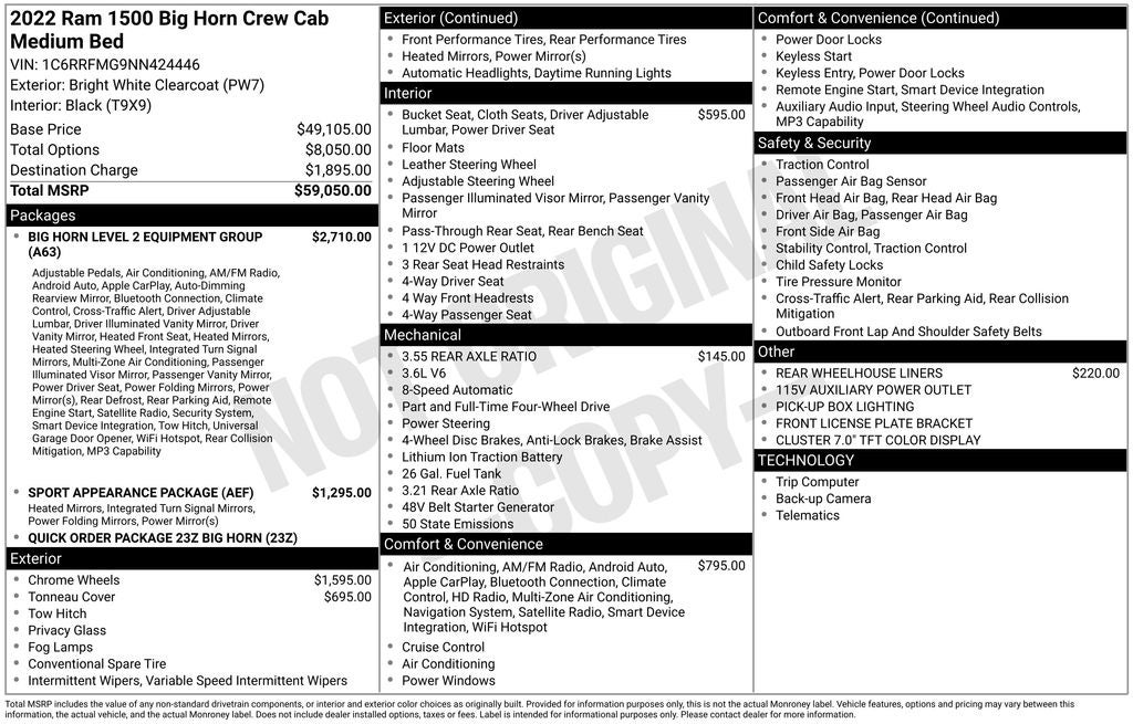 2022 RAM 1500 Big Horn/Lone Star