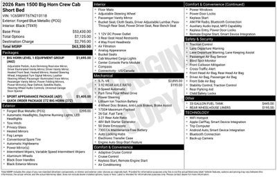 2026 RAM 1500 Big Horn/Lone Star