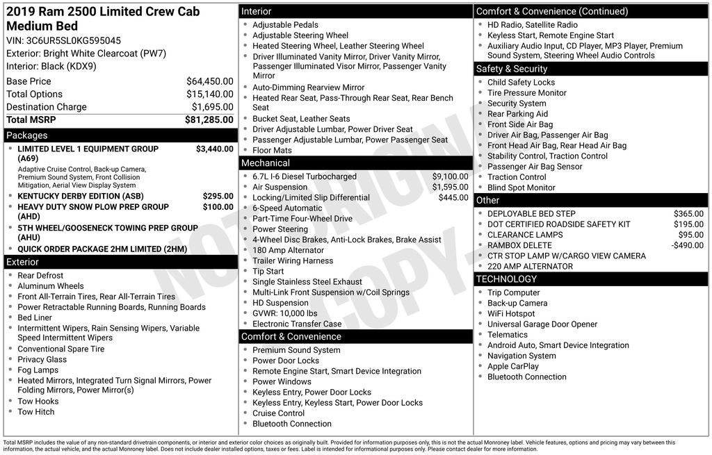 2019 RAM 2500 Limited