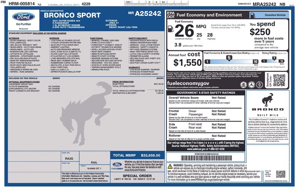 2021 Ford Bronco Sport Outer Banks