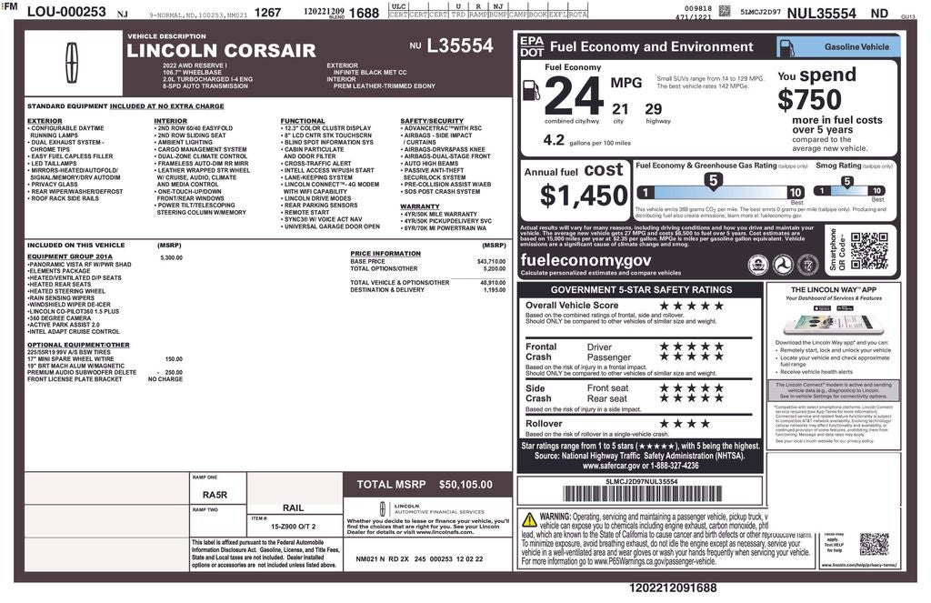 2022 Lincoln Corsair Reserve