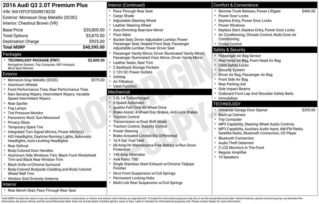 2016 Audi Q3 2.0T Premium Plus quattro