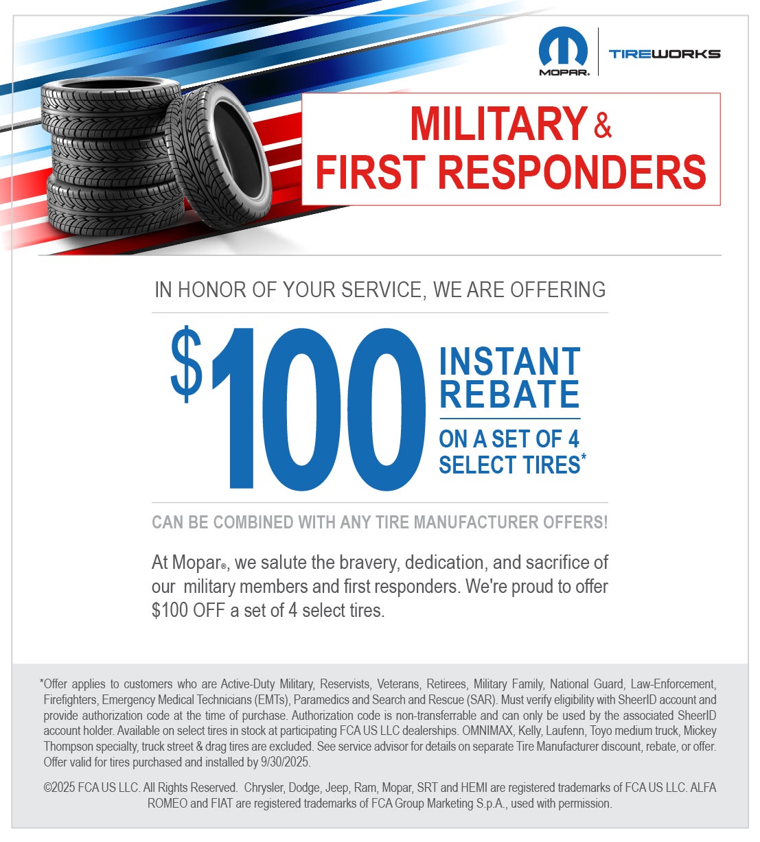 Military tire discount