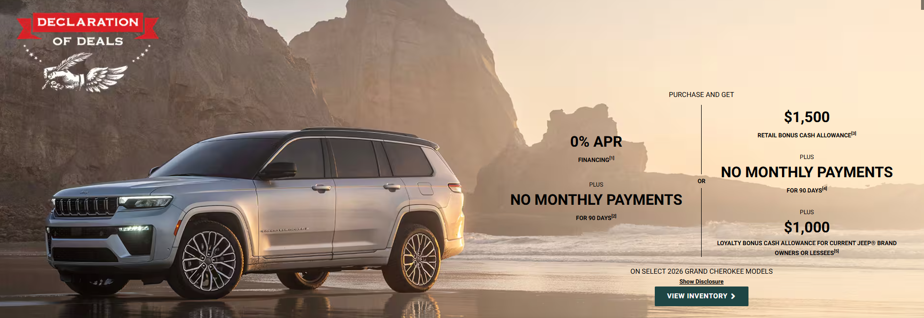 2026 Jeep Grand Cherokee Incentoves
